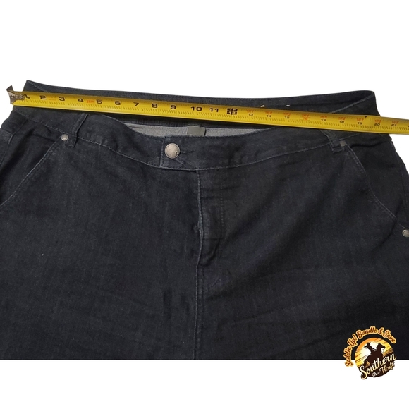 AVENUE DENIM - 18A Blue / Black Straight Jeans Classic Style - Picture 9 of 12